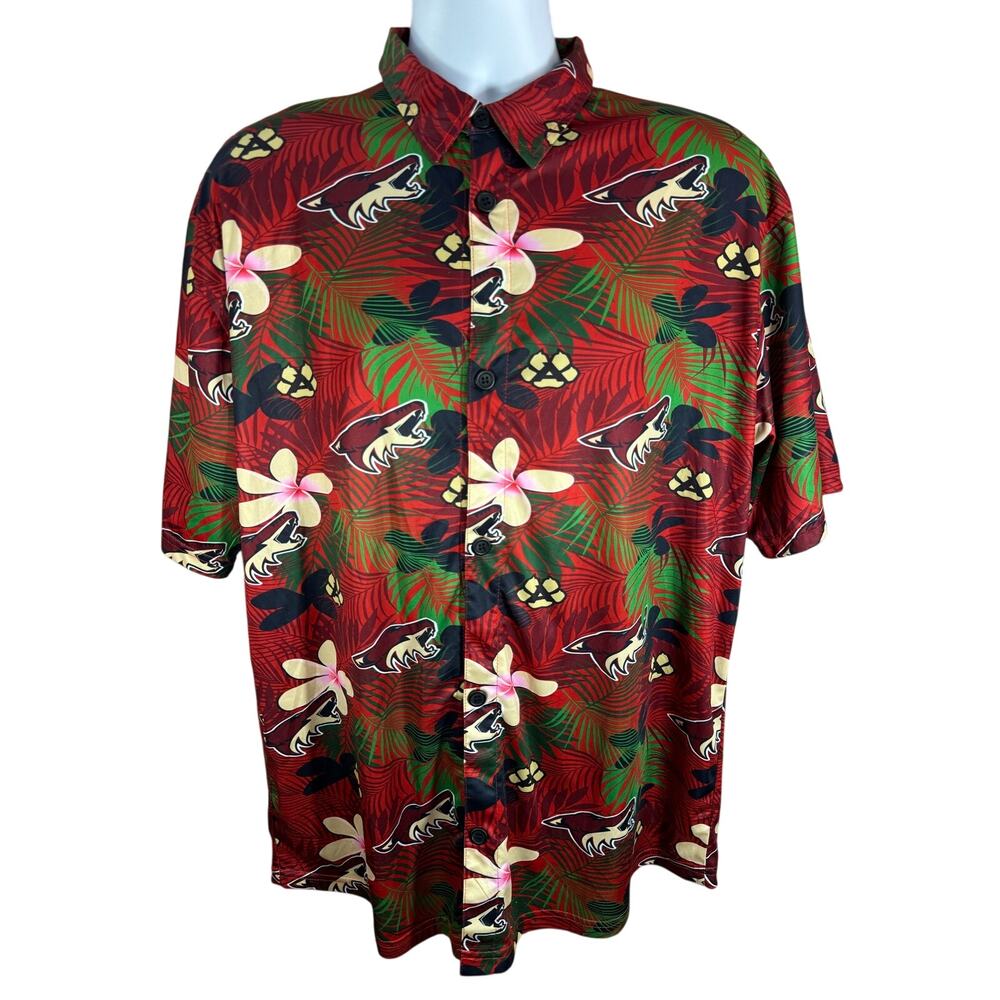 Arizona Coyotes Red Button-Down Shirt - Size XL- Destroyer Rocks